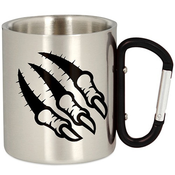 METAL TOURIST MUG WITH CARABINER