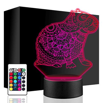 MANDALA 3D LED CAPYBARA NIGHT LAMP + REMOTE