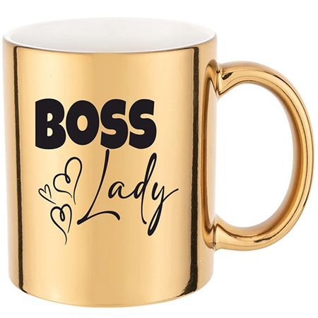 BOSS LADY gold mirror mug