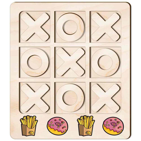 TIC TACK TOE GAME DONUT AND FRIES
