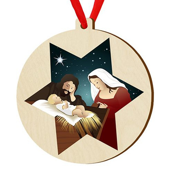 Wooden bauble for the Christmas tree