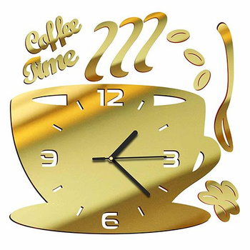 WALL CLOCK KITCHEN COFFEE CUP