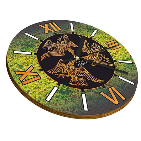 WALL CLOCK WOODEN NATURE GRASS