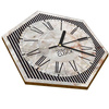  WOODEN WALL CLOCK MARBLE CONCRETE HEXAGON 