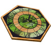  WOODEN WALL CLOCK NATURE HEXAGON 