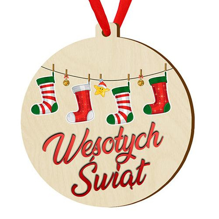 Wooden bauble for the Christmas tree