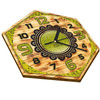  WOODEN WALL CLOCK NATURE HEXAGON 