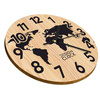 WOODEN WALL CLOCK WORLD MAP