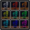  LED NIGHT LAMP ROOSTER 3D + REMOTE