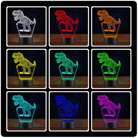 LED NIGHT LAMP DINOSAUR T-REX 3D + REMOTE