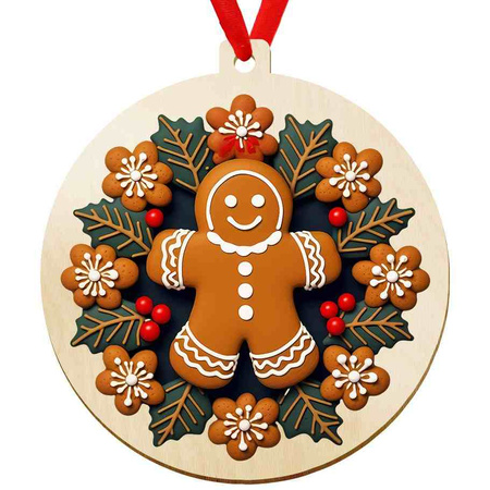Wooden bauble for the Christmas tree
