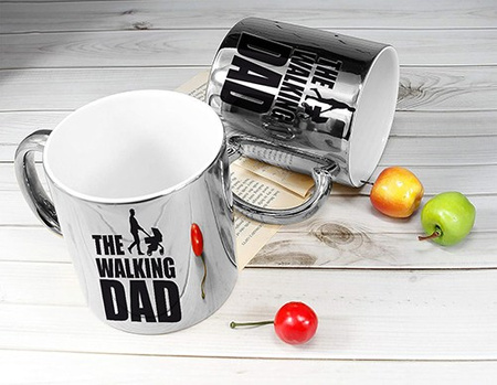 THE WALKING DAD silver mirror mug