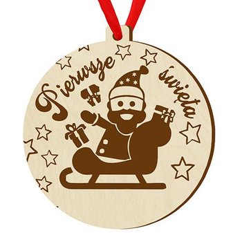 Wooden bauble for the Christmas tree