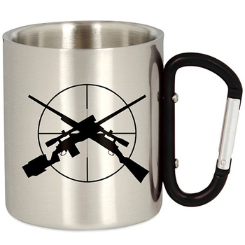 METAL TOURIST MUG WITH CARABINER