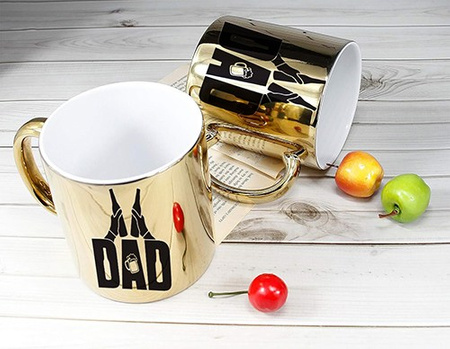 DAD gold mirror mug