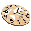  WOODEN WALL CLOCK WORLD MAP