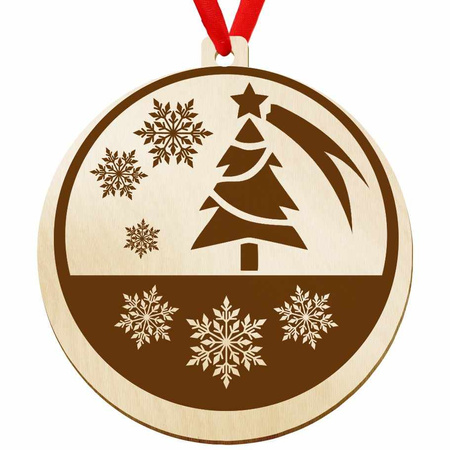 Wooden bauble for the Christmas tree