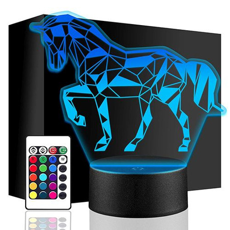 LAMPKA NOCNA KOŃ KONIK Jeździectwo 3D LED + PILOT 
