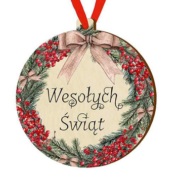 Wooden bauble for the Christmas tree