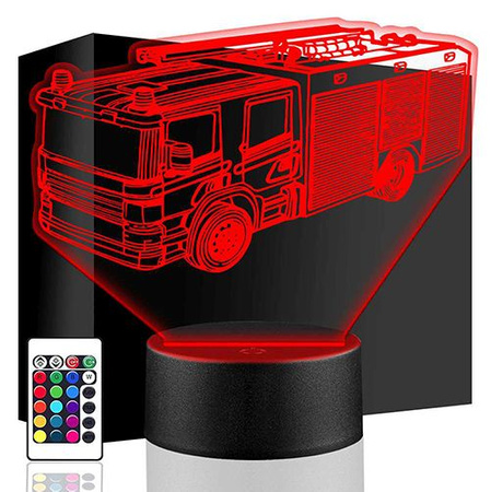  LED NIGHT LAMP FIRE TRUCK 3D FIRE + REMOTE