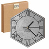  WOODEN WALL CLOCK CONCRETE HEXAGON 