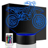 LAMPKA NOCNA LED MOTOCROSS MOTOR 3D + PILOT