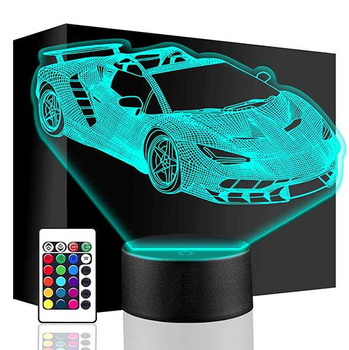 LED NIGHT LAMP RACING CAR 3D TRACK + REMOTE