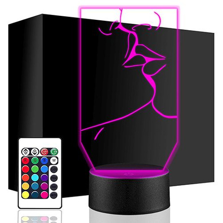  LED NIGHT LAMP KISS LIPS 3D + REMOTE