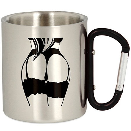 METAL TOURIST MUG WITH CARABINER