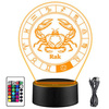 LED NIGHT LAMP CANCER ZODIAC SIGN 3D + REMOTE