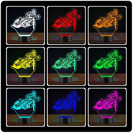  LED NIGHT LAMP Speedway Motorcyclist Racer Speedway 3D + REMOTE