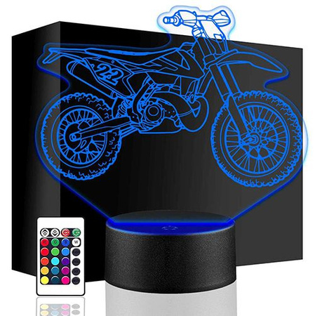  MOTOCROSS MOTOR 3D LED NIGHT LAMP + REMOTE