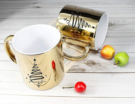 CHRISTMAS TREE gold mirror mug