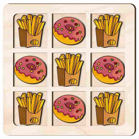 TIC TACK TOE GAME DONUT AND FRIES