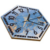  WOODEN WALL CLOCK SEA HEXAGON 