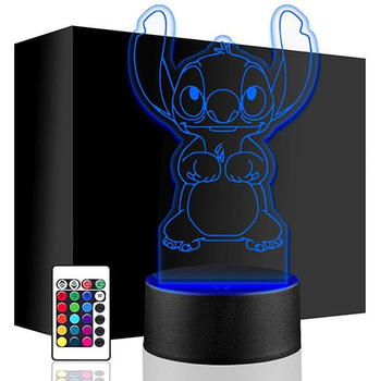 LILO AND STICH 3D LED NIGHT LAMP + REMOTE