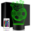 LED NIGHT LAMP FOOTBALL KORONA 3D + REMOTE