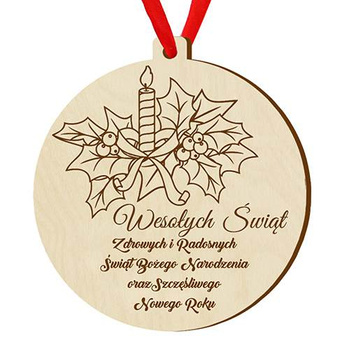 Wooden bauble for the Christmas tree