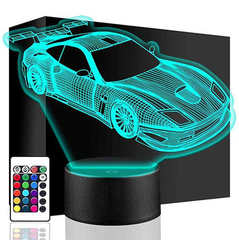 LED NIGHT LAMP RACING CAR 3D TRACK + REMOTE