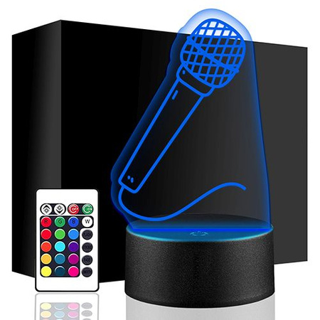 LED NIGHT LAMP MICROPHONE 3D MUSIC + REMOTE 