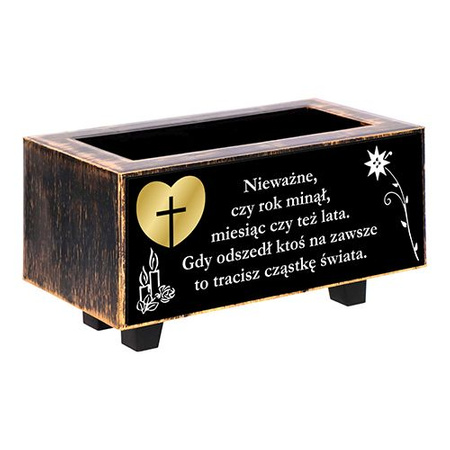 FLOWER POT FOR GRAVE ALL SAINTS CEMETERY HEART CROSS CANDLE