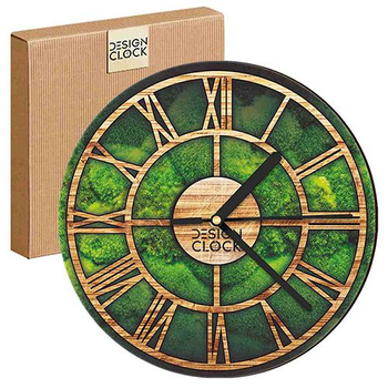 WALL CLOCK WOODEN NATURE GRASS