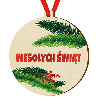 Wooden bauble for the Christmas tree