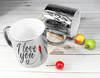 I LOVE YOU silver mirror mug