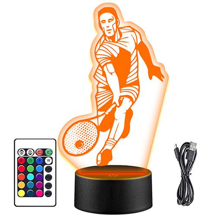  LED NIGHT LAMP TENNIS TENNIS PLAYER + REMOTE