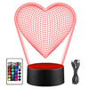  LED HEART 3D NIGHT LAMP + REMOTE