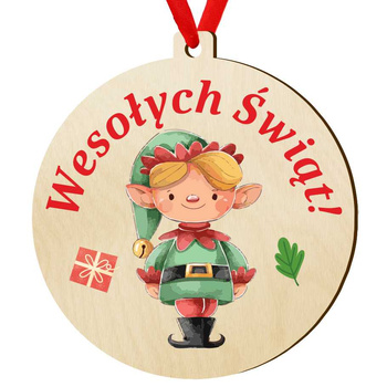 Wooden bauble for the Christmas tree