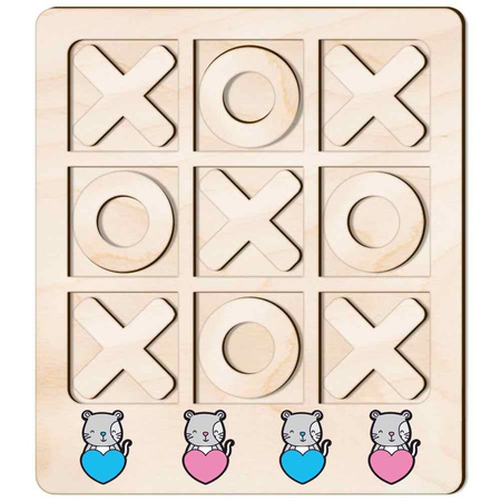 TIC TACK TOE GAME CAT AND HEART