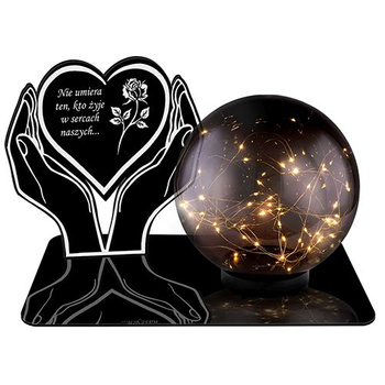 SOLAR LED CANDLE STATUETTE FOR CEMETERY GRAVE LARGE BALL