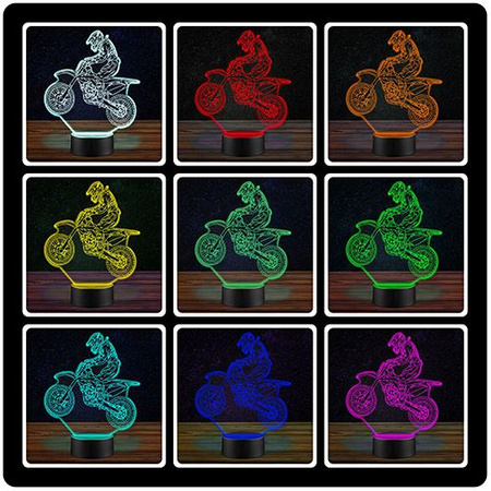 LAMPKA NOCNA Motocross Cross Enduro Engine 3D LED + PILOT